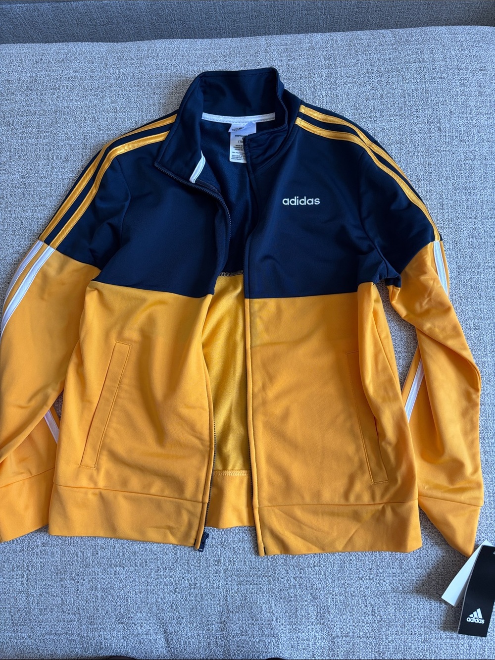 adidas kids Blue and Yellow Track Jacket